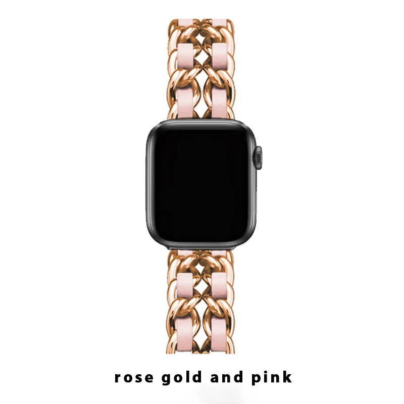 Women Metal Strap for Apple Watch Band 10 9 8 Ultra 46mm 42mm 49mm 7 SE 6 5 41mm 45mm 44/40mm Lady Gold Steel Bracelet Wristband