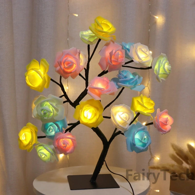 LED Rose Flower Table Lamp USB