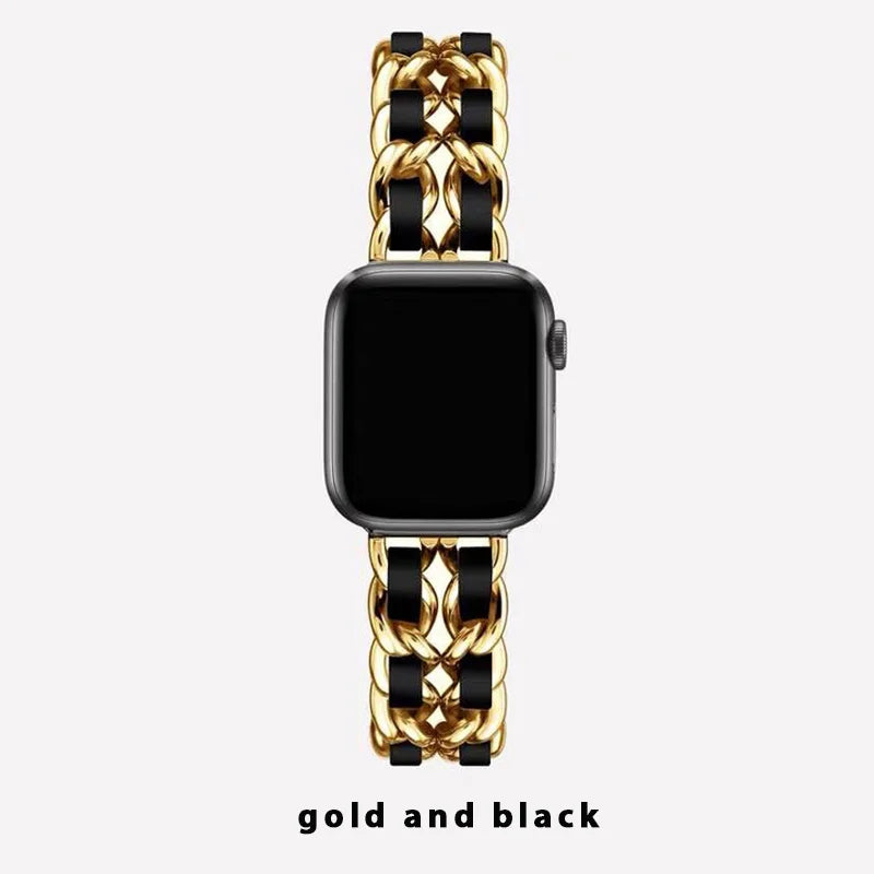Women Metal Strap for Apple Watch Band 10 9 8 Ultra 46mm 42mm 49mm 7 SE 6 5 41mm 45mm 44/40mm Lady Gold Steel Bracelet Wristband