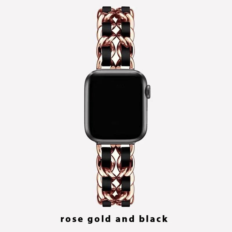 Women Metal Strap for Apple Watch Band 10 9 8 Ultra 46mm 42mm 49mm 7 SE 6 5 41mm 45mm 44/40mm Lady Gold Steel Bracelet Wristband