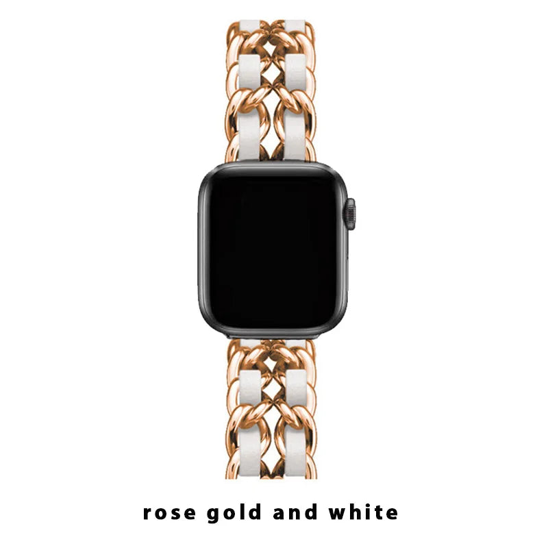 Women Metal Strap for Apple Watch Band 10 9 8 Ultra 46mm 42mm 49mm 7 SE 6 5 41mm 45mm 44/40mm Lady Gold Steel Bracelet Wristband