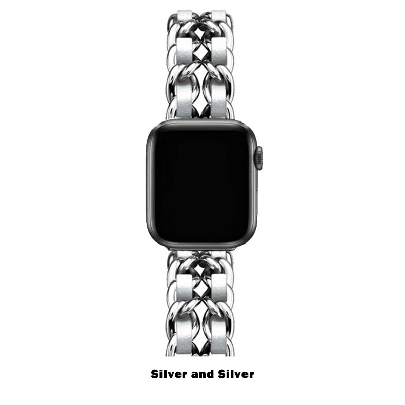 Women Metal Strap for Apple Watch Band 10 9 8 Ultra 46mm 42mm 49mm 7 SE 6 5 41mm 45mm 44/40mm Lady Gold Steel Bracelet Wristband