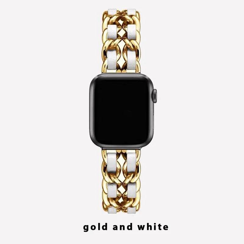 Women Metal Strap for Apple Watch Band 10 9 8 Ultra 46mm 42mm 49mm 7 SE 6 5 41mm 45mm 44/40mm Lady Gold Steel Bracelet Wristband