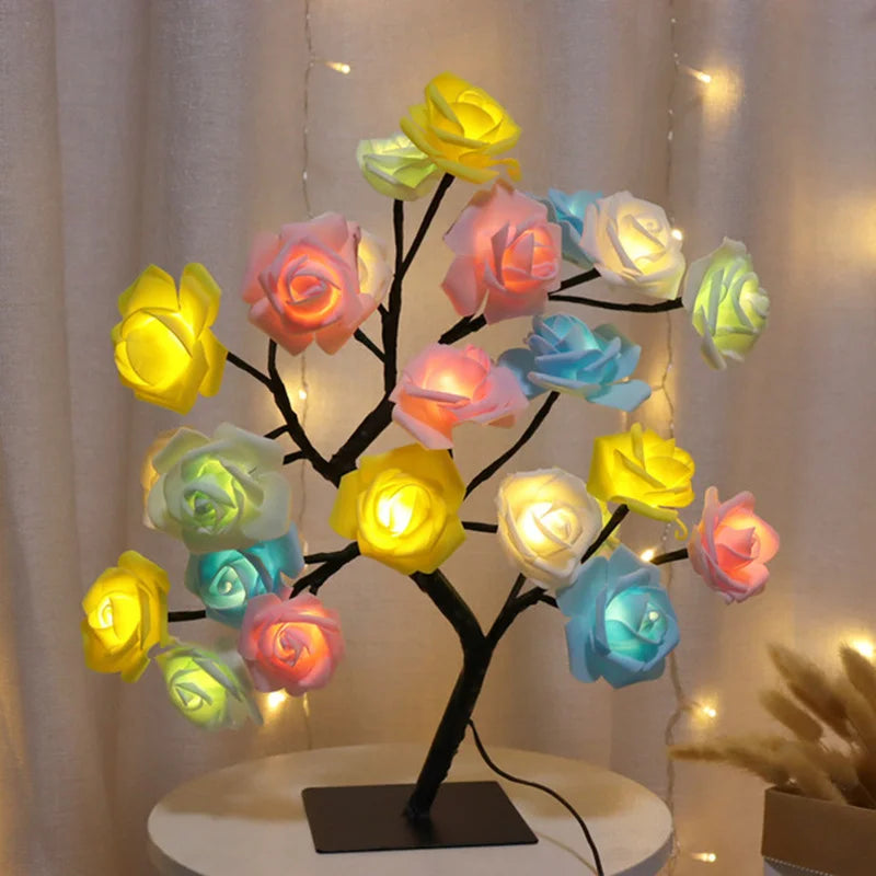 LED Rose Flower Table Lamp USB