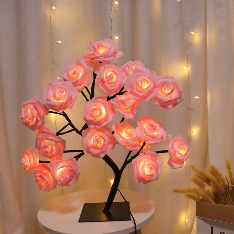 LED Rose Flower Table Lamp USB