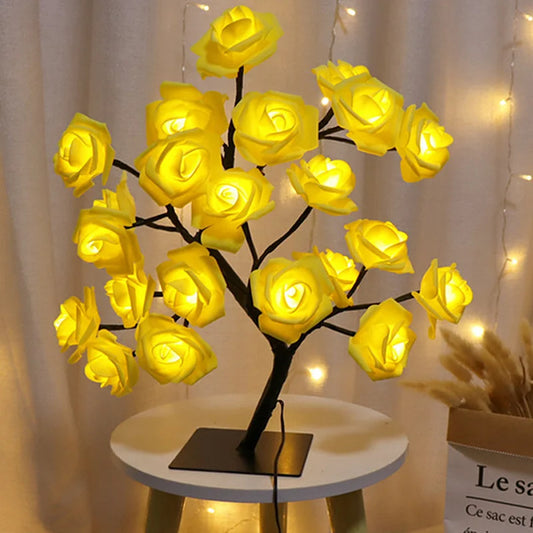LED Rose Flower Table Lamp USB
