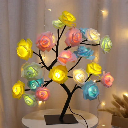 LED Rose Flower Table Lamp USB