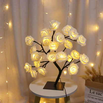 LED Rose Flower Table Lamp USB