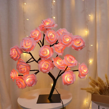 LED Rose Flower Table Lamp USB
